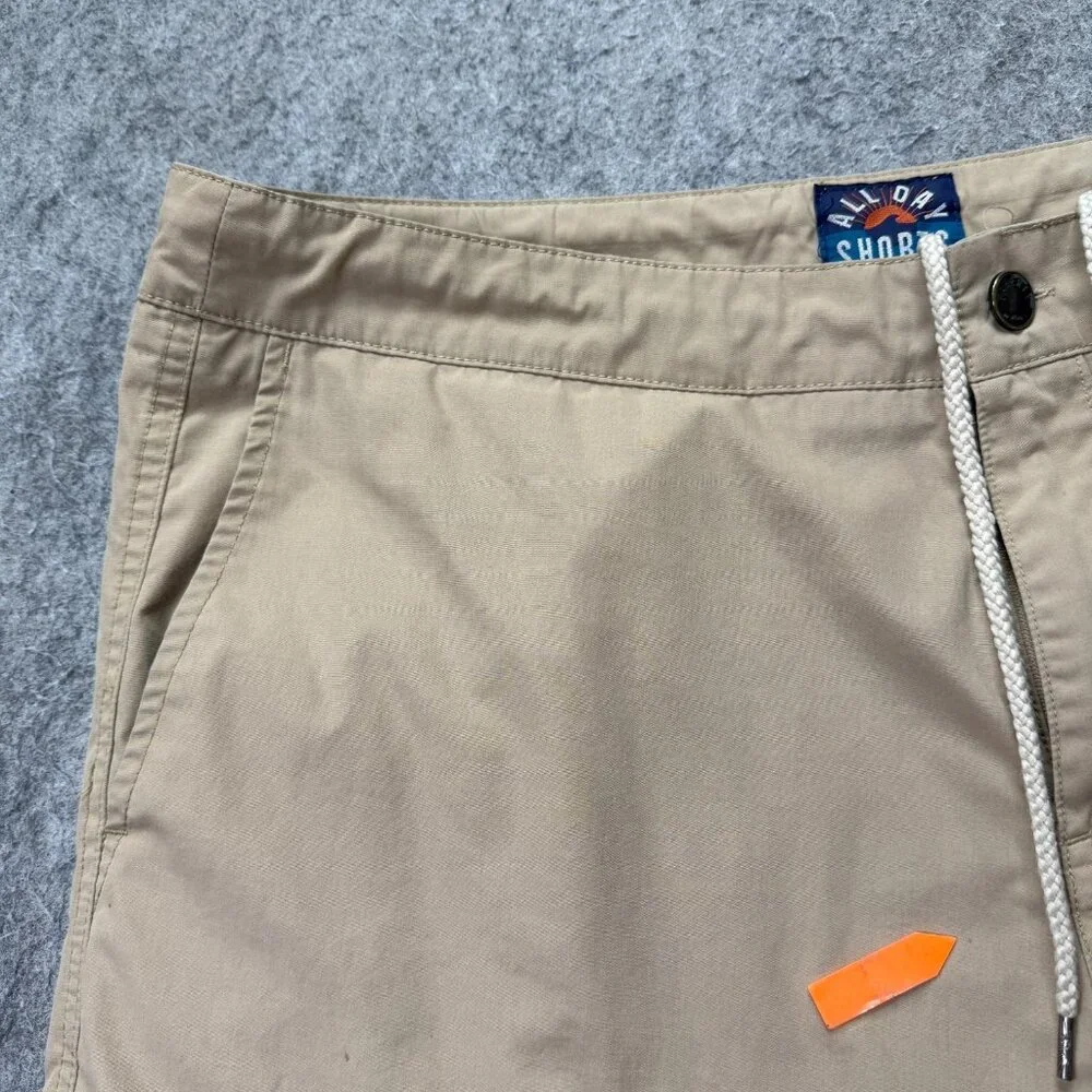 Faherty All Day Shorts Drawstring Men 36 Beige Stretch 9